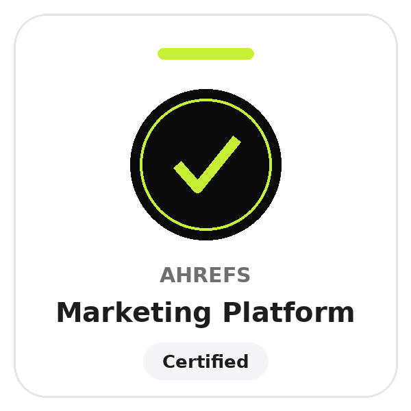 Ahrefs certification badge